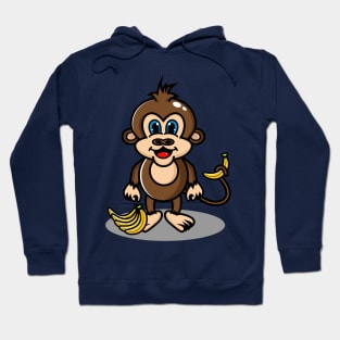 cute monkey design carrying bananas. Hoodie